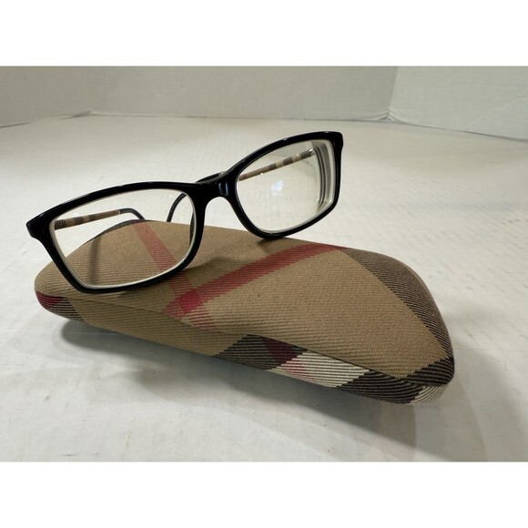 Burberry B2120 3001 Eyeglasses 51-16 135 Black Nova Check, Case, Cloth & Pouch - Picture 1 of 16